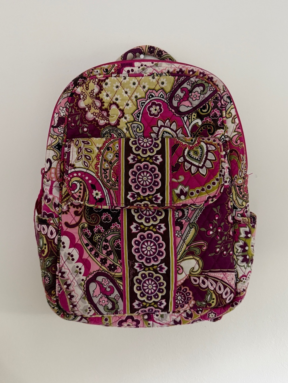 Vera Bradley Magenta Paisley Quilted Backpack